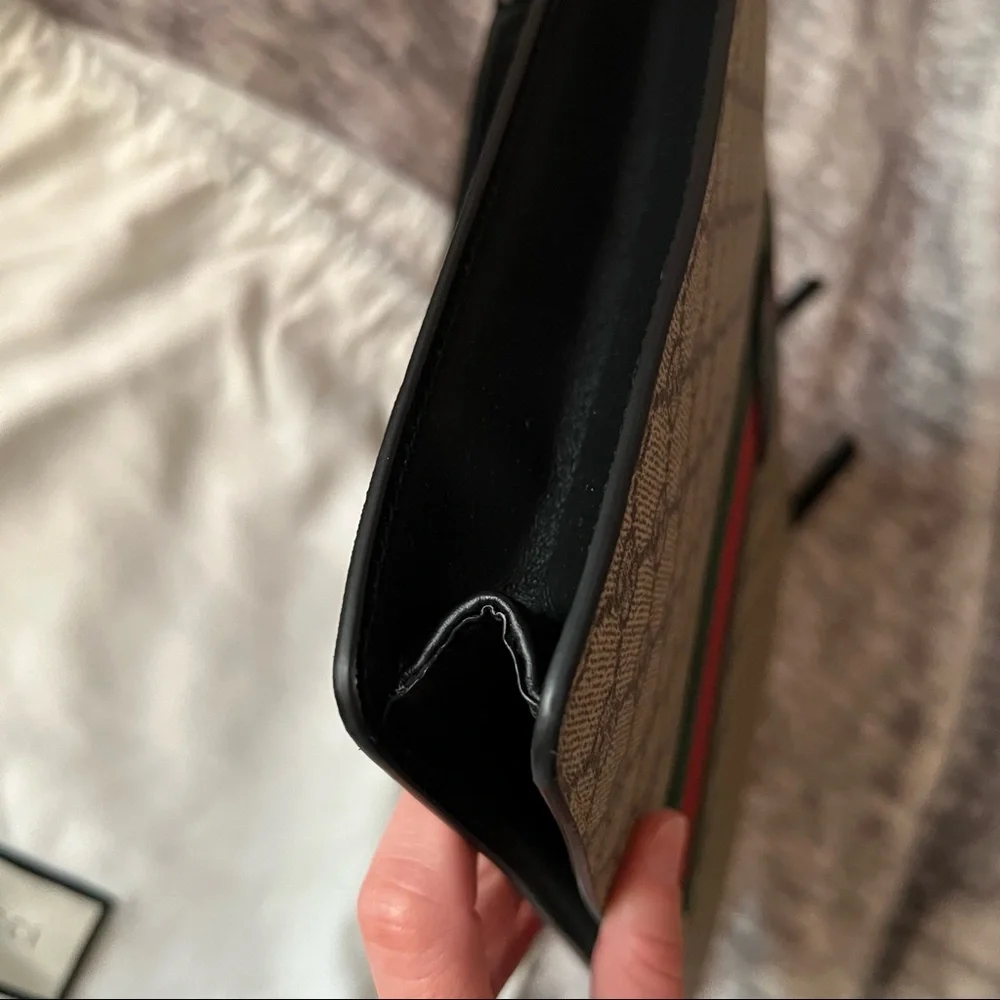 GUCCI WEB WRISTLET SUPREME CLUTCH GG MONOGRAM - Picture 3 of 9